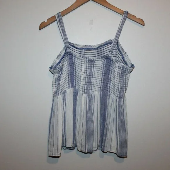 Torrid Blue Striped Gauze Smocked Cami Blue Top Women's Plus Size 1 1X H12385 - Picture 6 of 11